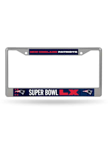 New England Patriots Super Bowl LX Chrome License Plate Frame - Navy Blue