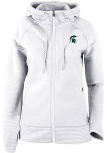 Womens Michigan State Spartans White Columbia Pack It Up Long Sleeve Full Zip Jacket