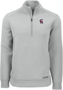 Cutter and Buck Los Angeles Angels Mens Grey Cooperstown  Roam Long Sleeve Qtr Zip Pullover