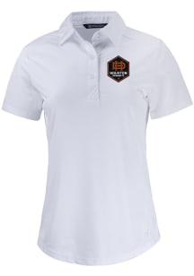 Cutter and Buck Houston Dynamo Womens White Prospect Short Sleeve Polo Shirt