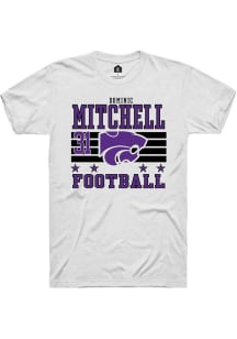 Dominic Mitchell Rally Mens White K-State Wildcats NIL Striped Player T Shirt