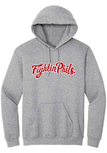 Summit Sportswear Reading Fightin Phils Mens Grey Alt Logo Wordmark Long Sleeve Hoodie