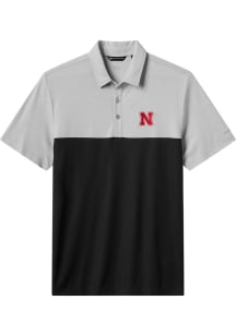 Mens Nebraska Cornhuskers Black Travis Mathew drop back Short Sleeve Fashion Polo