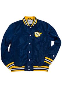 Homefield West Virginia Mountaineers Mens Navy Blue Bomber Light Weight Jacket