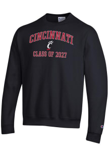 Mens Cincinnati Bearcats Black Champion Font Class of 2027 Powerblend Crew Sweatshirt