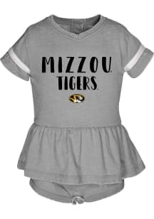Missouri Tigers Baby Girls Grey Penny Burnout Short Sleeve Dress