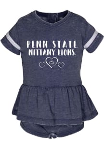Penn State Nittany Lions Baby Girls Navy Blue Penny Burnout Short Sleeve Dress