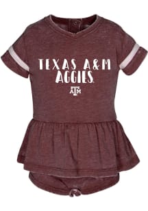 Texas A&amp;M Aggies Baby Girls Maroon Penny Burnout Short Sleeve Dress