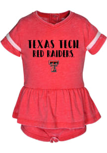 Texas Tech Red Raiders Baby Girls Red Penny Burnout Short Sleeve Dress