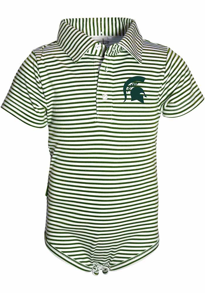 Michigan State Spartans Baby Green Carson Short Sleeve One Piece Polo