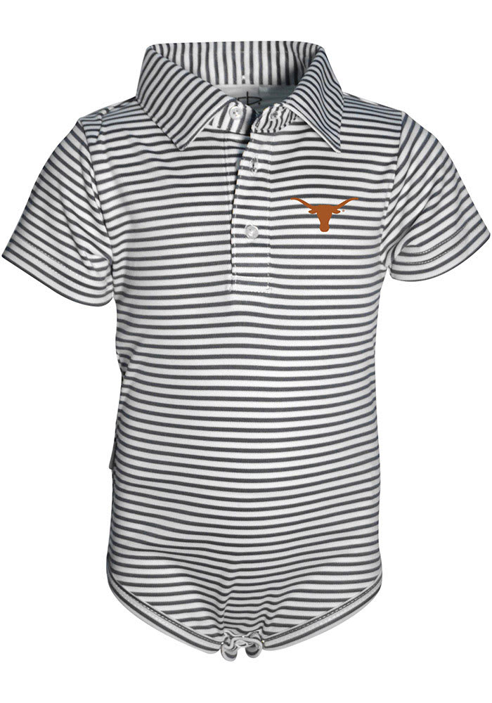 Texas Longhorns Baby Charcoal Carson Short Sleeve One Piece Polo
