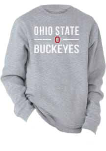 Youth Grey Ohio State Buckeyes Cruz Long Sleeve Crew Sweatshirt