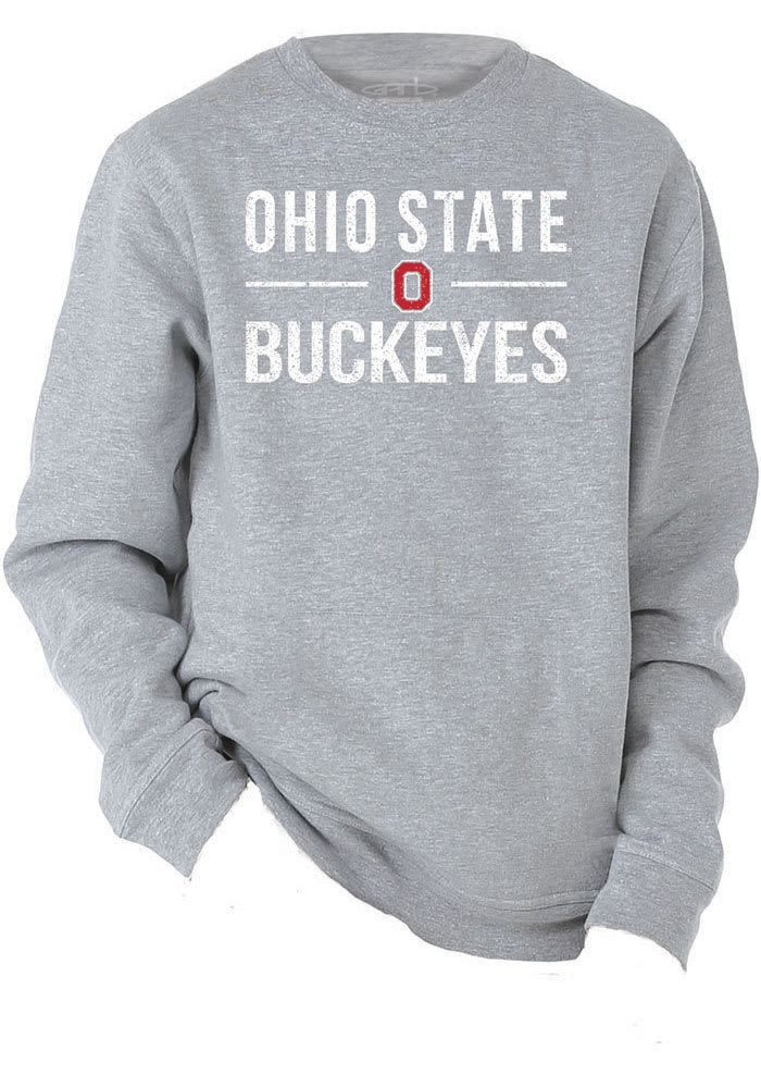 Ohio State Buckeyes Youth Grey Cruz Long Sleeve Crew Sweatshirt