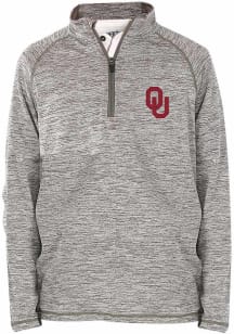 Oklahoma Sooners Youth Grey Matthew Long Sleeve Quarter Zip Shirt