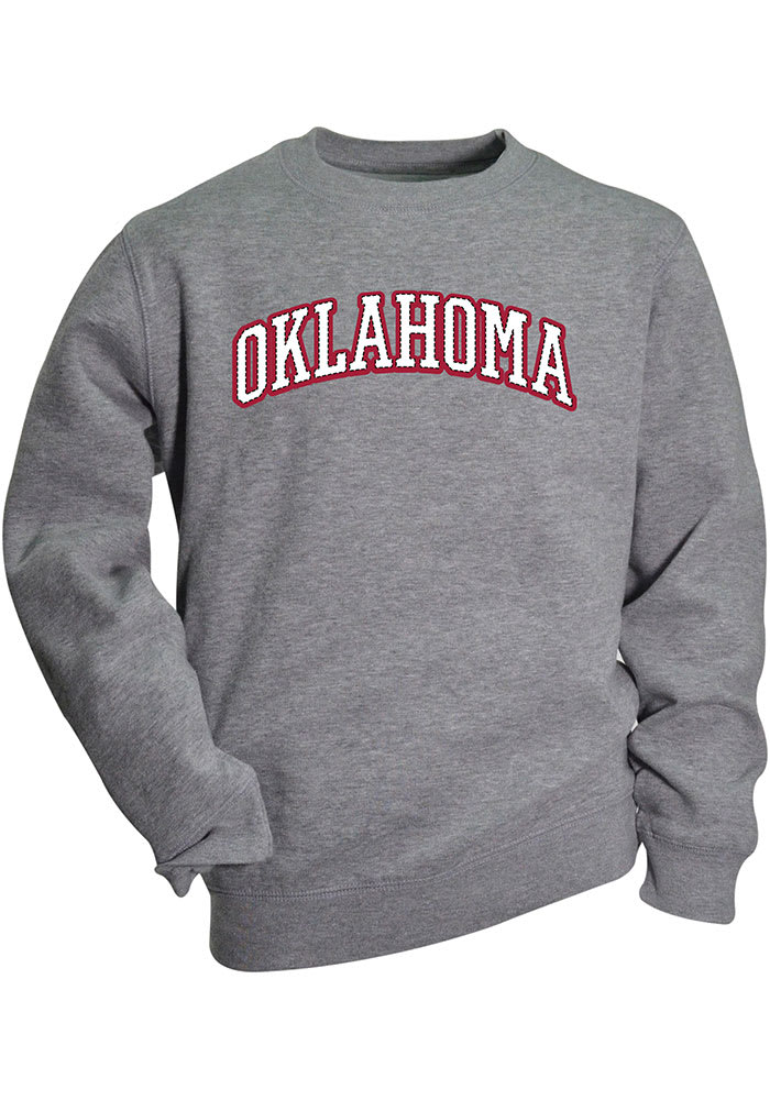 Oklahoma Sooners Youth Grey Cruz Long Sleeve Crew Sweatshirt