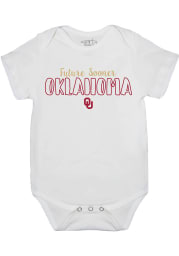 Oklahoma Sooners Baby White Otis Future Sooner Short Sleeve One Piece