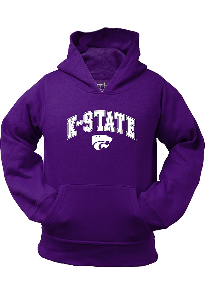 K-State Wildcats Toddler Purple Arch Mascot Long Sleeve Hooded Sweatshirt