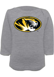 Missouri Tigers Baby Grey Primary Logo Long Sleeve One Piece