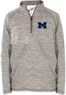 Michigan Wolverines Youth Grey Matthew Long Sleeve Quarter Zip Shirt