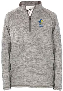 Kansas Jayhawks Youth Grey Matthew Long Sleeve Quarter Zip Shirt