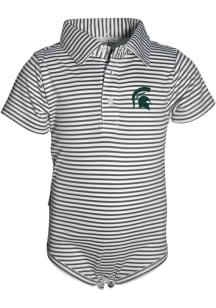 Michigan State Spartans Baby Charcoal Carson Short Sleeve One Piece Polo