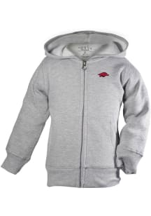 Arkansas Razorbacks Toddler Henry Long Sleeve Full Zip Sweatshirt - Grey