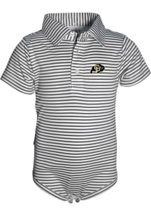 Colorado Buffaloes Baby Charcoal Carson Short Sleeve One Piece Polo