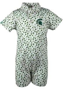 Baby Green Michigan State Spartans Earnest Fball Short Sleeve One Piece Polo