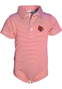 Louisville Cardinals Baby Red Carson Short Sleeve One Piece Polo
