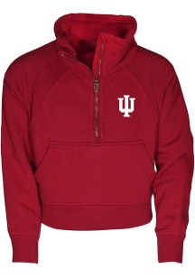 Girls Cardinal Indiana Hoosiers Dawn LS Tops Qtr Zip