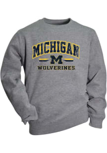 Michigan Wolverines Youth Grey Cruz Long Sleeve Crew Sweatshirt