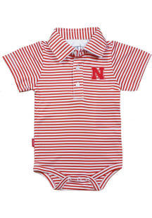 Nebraska Cornhuskers Baby Red Carson Short Sleeve One Piece Polo