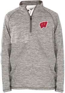 Youth Grey Wisconsin Badgers Matthew Long Sleeve Quarter Zip