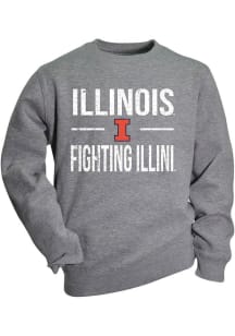 Toddler Grey Illinois Fighting Illini Cruz Long Sleeve Crew Sweatshirt