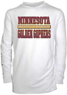 Minnesota Golden Gophers Youth White Jessie Stacked Wordmark Long Sleeve T-Shirt