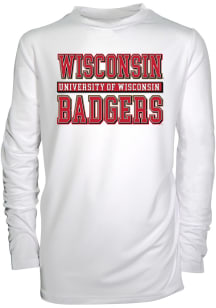 Youth White Wisconsin Badgers Jessie Stacked Wordmark Long Sleeve T-Shirt