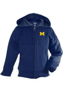 Toddler Navy Blue Michigan Wolverines Henry Long Sleeve Full Zip Sweatshirt