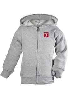 Temple Owls Toddler Henry Long Sleeve Full Zip Sweatshirt - Grey