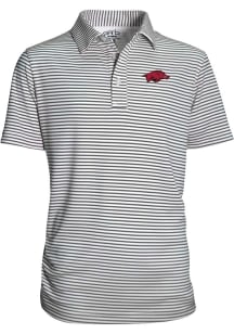 Arkansas Razorbacks Toddler Charcoal Carson Design Short Sleeve Polo Shirt