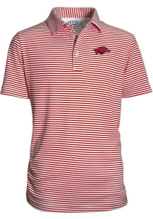 Arkansas Razorbacks Youth Cardinal Carson Short Sleeve Polo Shirt