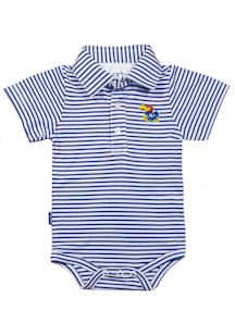 Kansas Jayhawks Baby Blue Carson Striped Short Sleeve One Piece Polo