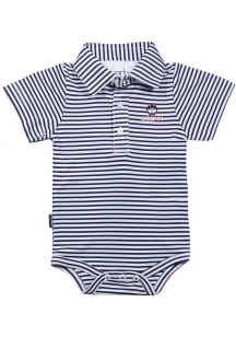 UConn Huskies Baby Navy Blue Carson Striped Short Sleeve One Piece Polo