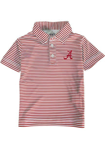 Alabama Crimson Tide Toddler Cardinal Carson Striped Design Short Sleeve Polo Shirt