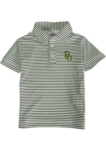 Baylor Bears Toddler Green Carson Striped Design Short Sleeve Polo Shirt