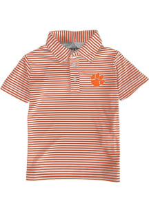 Clemson Tigers Toddler Orange Carson Striped Design Short Sleeve Polo Shirt
