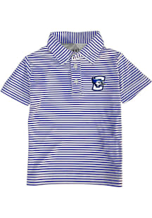Creighton Bluejays Toddler Blue Carson Striped Design Short Sleeve Polo Shirt