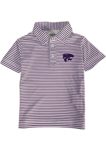 Toddler Purple K-State Wildcats Carson Striped Design Short Sleeve Polo Shirt