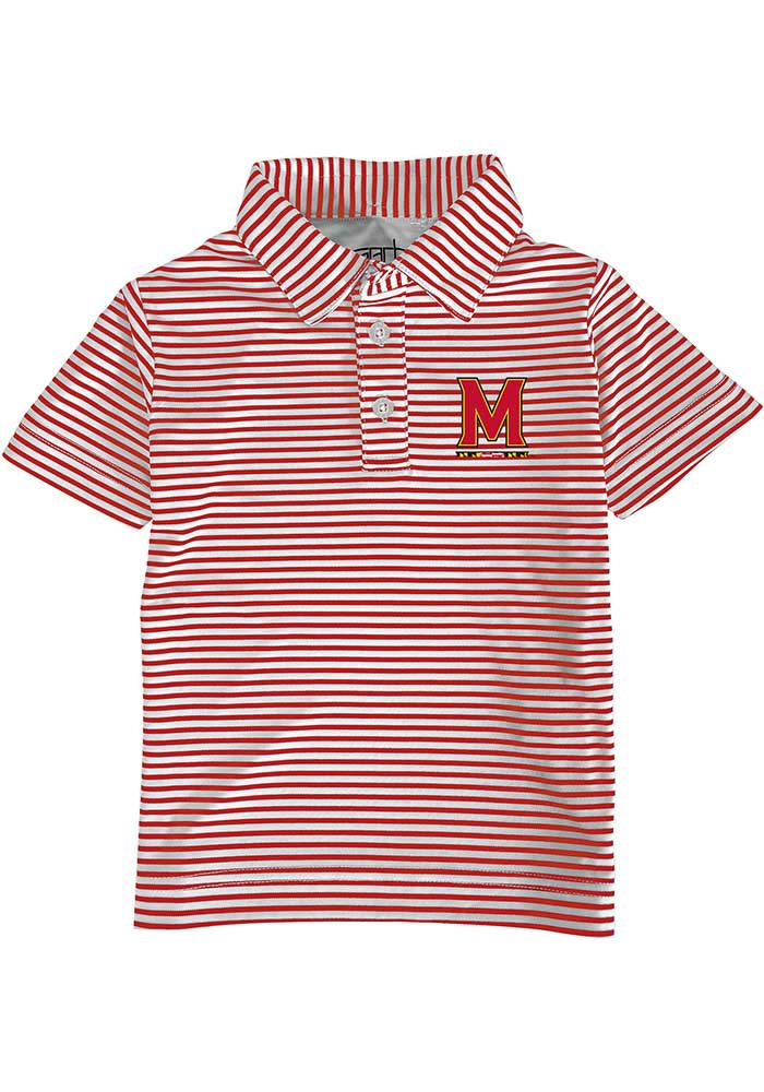 Toddler Red Maryland Terrapins Carson Striped Design Polo Shirt