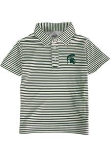 Toddler Green Michigan State Spartans Carson Striped Design Short Sleeve Polo Shirt