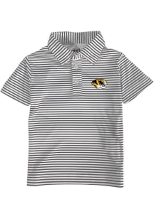 Missouri Tigers Toddler Charcoal Carson Striped Design Short Sleeve Polo Shirt